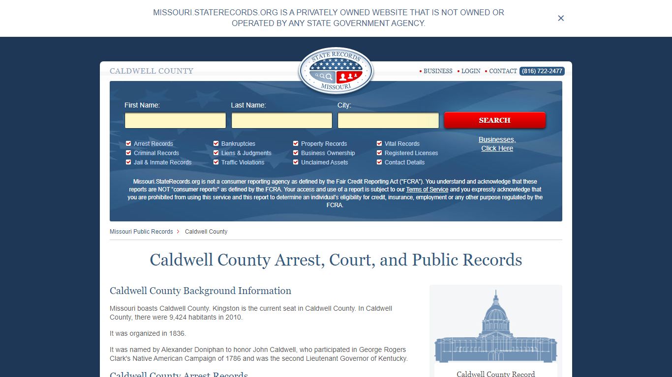 Caldwell County Arrest, Court, and Public Records