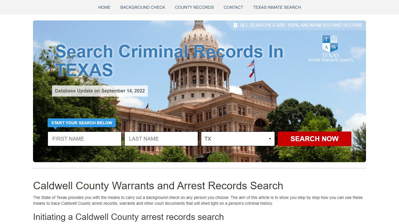 Caldwell County Warrants and Arrest Records Search